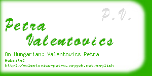 petra valentovics business card